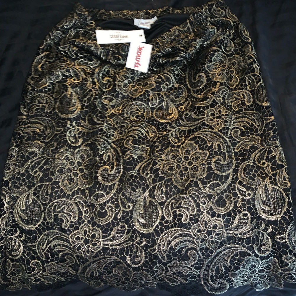 Gold black skirt